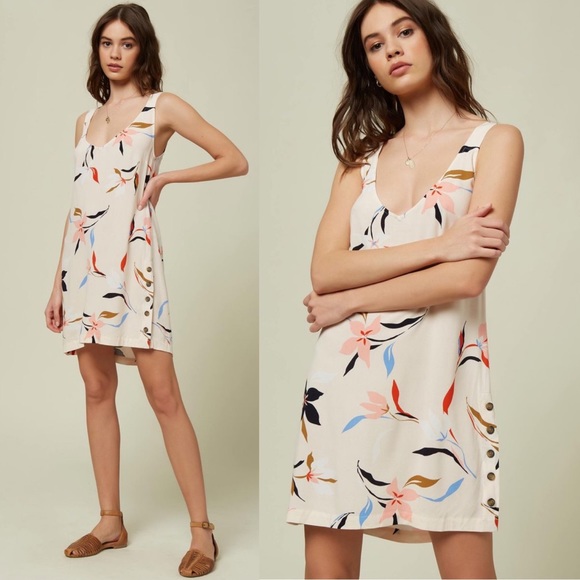 O’Neill Phan Floral Dress Vanilla Cream - Picture 2 of 7